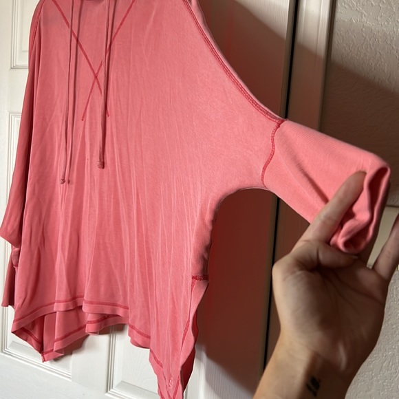 FP Movement (Free People) Salmon Pink Oversized Poncho Hoodie - Picture 4 of 11